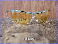 Vintage 50s Silver Metal Wrap Eyeglasses Frame Made In France Johnny Depp Blow