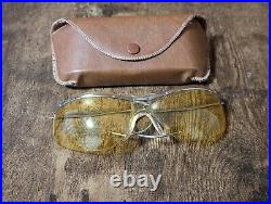 Vintage 50s Silver Metal Wrap Eyeglasses Frame Made In France Johnny Depp Blow