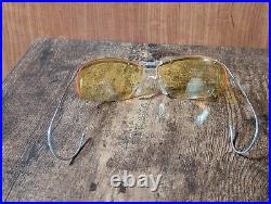 Vintage 50s Silver Metal Wrap Eyeglasses Frame Made In France Johnny Depp Blow