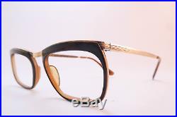 Vintage 50s eyeglasses frames gold filled brown BRIDGE made in France