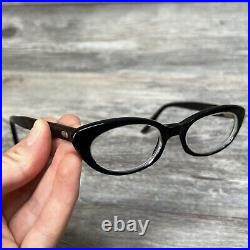 Vintage 60's ELAINE FRANCE Black Cat Eye Ladies Glasses 46/18