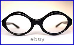 Vintage 60's NOS Psychedelic Mod Adensco Majorca Eyeglass Frames Black Diamond