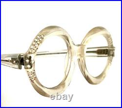 Vintage 60s NOS EI Frame France Rhinestone OVAL Round CATeye GLASSES NicE D I O