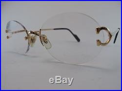 Vintage 80s CARTIER Rimless Gold Filled Eyeglasses Frames Made in France