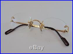 Vintage 80s CARTIER Rimless Gold Filled Eyeglasses Frames Made in France