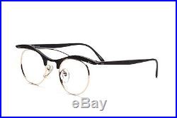 Vintage 80s black/golden Aluminium eyeglasses Mod. PLUTO by L. A. Eyeworks D5