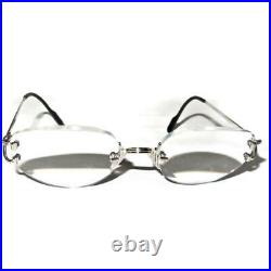 Vintage 90's Cartier Rimless Eyeglasses, Silver Metal Stems 2049143 1830