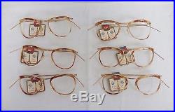 Vintage AMOR gold plated eyeglasses Frames NOS from France lot of 6 1950s