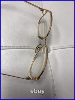 Vintage Aeroline Reading Eyeglasses Gold Tone Frame Made in France Oval Lens