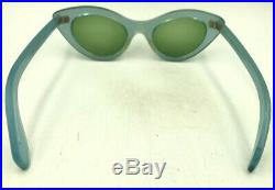 Vintage Atlas Blue Oval Cat Eye Sunglasses Eyeglasses Frames France