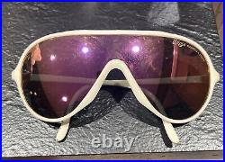 Vintage Bausch & Lomb Wings Sunglasses White Frame Mirrored Lenses