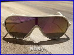 Vintage Bausch & Lomb Wings Sunglasses White Frame Mirrored Lenses