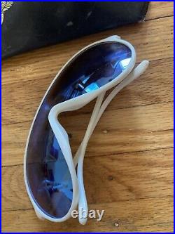 Vintage Bausch & Lomb Wings Sunglasses white frame blue mirrored lenses france