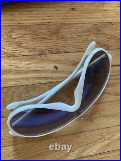 Vintage Bausch & Lomb Wings Sunglasses white frame blue mirrored lenses france