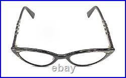 Vintage Black Cat Eye Eyeglasses Frames 44-20 5 1/2 France Women