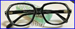 Vintage Black Oval woman's frame 48x20 temple 5.25 rhinestones eyeglasses