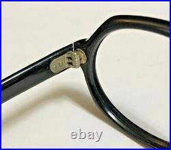 Vintage Black Oval woman's frame 48x20 temple 5.25 rhinestones eyeglasses