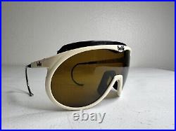 Vintage Bollé Sunglasses White Yvory Frame Yellow Lens 80s Ski Goggles