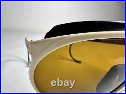 Vintage Bollé Sunglasses White Yvory Frame Yellow Lens 80s Ski Goggles