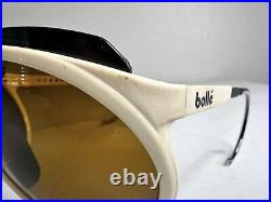 Vintage Bollé Sunglasses White Yvory Frame Yellow Lens 80s Ski Goggles