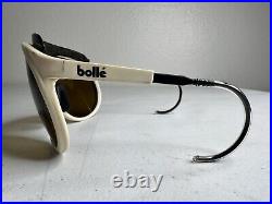 Vintage Bollé Sunglasses White Yvory Frame Yellow Lens 80s Ski Goggles