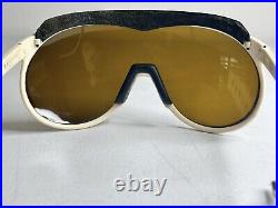 Vintage Bollé Sunglasses White Yvory Frame Yellow Lens 80s Ski Goggles