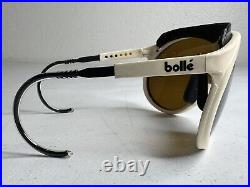 Vintage Bollé Sunglasses White Yvory Frame Yellow Lens 80s Ski Goggles