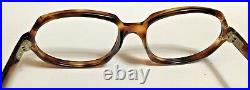 Vintage Brown Oval woman's frame 50x20 temple 5.25 rhinestones eyeglasses
