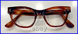 Vintage Brown thick eyeglass B&B 48x22 France 6 temple