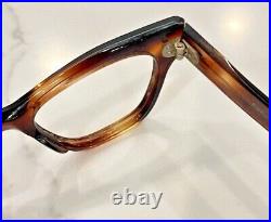 Vintage Brown thick eyeglass frame 44x24 5 3/4 temp B&A France