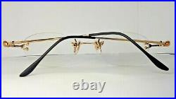 Vintage Bugatti eyeglasses mod. 15508 Rimless Rare Gold N. O. S. Made in France