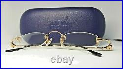 Vintage Bugatti eyeglasses mod. 15508 Rimless Rare Gold N. O. S. Made in France