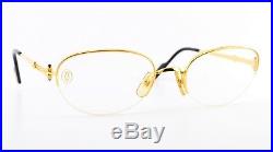 Vintage CARTIER CABOCHON Eyeglasses Semi-Rimless 22ct GP Blue Spinel 54-20 NOS