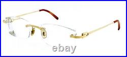 Vintage CARTIER C Decor 52mm 24k Gold Rimless Eyeglasses Frames Only France