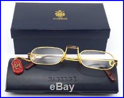 Vintage CARTIER Eye Frame DEMI LUNE LAQUE 22ct GP Gold Plated 50-24 Faberge Case