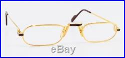 Vintage CARTIER Eye Frame DEMI LUNE LAQUE 22ct GP Gold Plated 50-24 Faberge Case