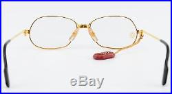 Vintage CARTIER Eye Frame Panthere P. M SERIE LIMITEE 22ct GP Gold 54-15 S/M NOS