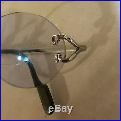 Vintage CARTIER Eyeglasses Frames Platinum with case Serial No. 2265760 EUC