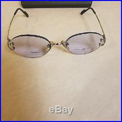 Vintage CARTIER Eyeglasses Frames Platinum with case Serial No. 2265760 EUC