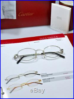 Vintage CARTIER GINGER platine Sunglasses Lunette Brillen New NOS Frame Eyeglass