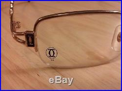 Vintage CARTIER Glasses 53-18-140 Made in FRANCE Semi Rimless Gold Eyeglasses