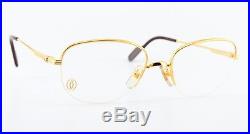 Vintage CARTIER Montaigne Eyeglasses Semi-Rimless 22ct Gold Plated 53-18 135 NOS