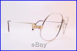 Vintage CARTIER PARIS 1988 24K white gold filled eyeglasses frames Size 56-14 13