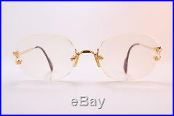 Vintage CARTIER PARIS 24K gold filled rimless eyeglasses frames Serial 1361873
