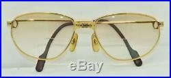 Vintage CARTIER Panthere Eyeglasses Sunglasses Lunettes Gold Plated Frame 59-17