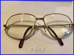 Vintage CARTIER Panthere Eyeglasses c1988 63 16 140 Unisex 2 Tone c. 1988