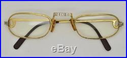 Vintage CARTIER SANTOS Reading Eyeglasses Lunettes Gold Plated Frame