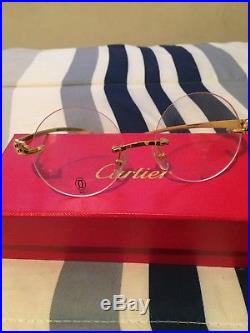 Vintage Cartier 138 Panther 81339 593 Gold Metal Frame Eyeglasses France