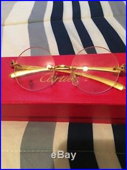 Vintage Cartier 138 Panther 81339 593 Gold Metal Frame Eyeglasses France