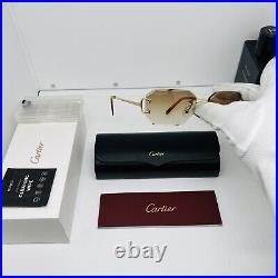 Vintage Cartier C Decor Piccadilly StainlessSteel Golden Trim Rimless Sunglasses